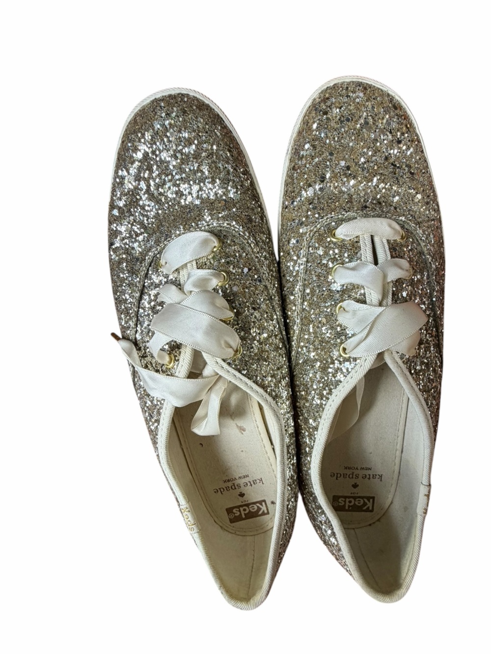 Kate Spade x Keds Champion Gold Glitter Sneakers Size 9.5 - Picture 1 of 8